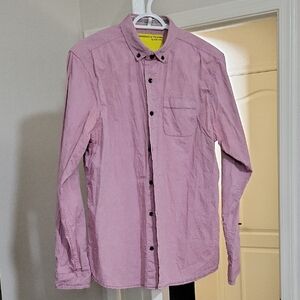 Casual Mauve Button-Down Shirt for Men